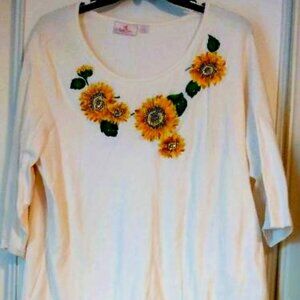 Quacker Factory Sunflower Shirt